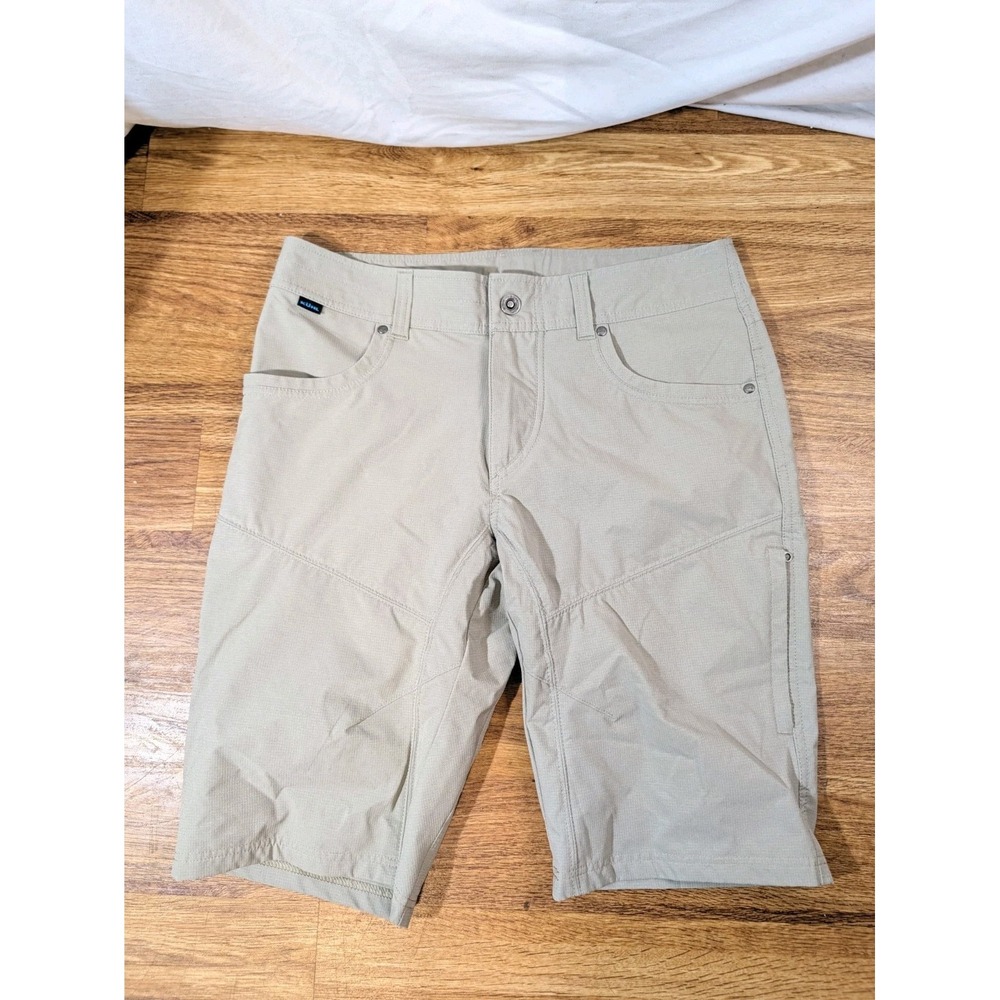 Kuhl Silencr Mens Size 32 Cargo Shorts Khaki Gray Ripstop Stretch Hiking